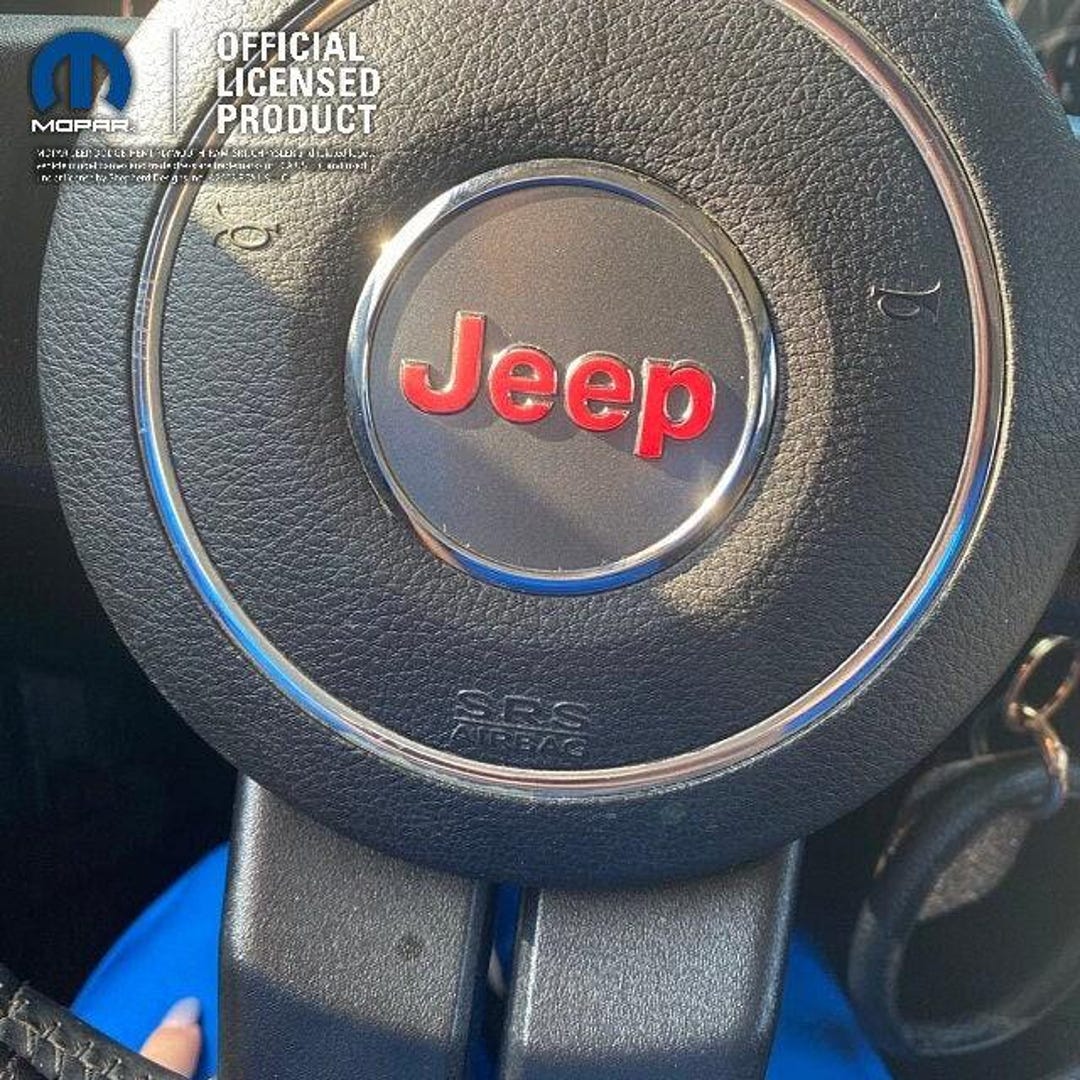 Steering Wheel Jeep Custom Color Jeep Emblem Sticker Decal, Wrangler JK ...