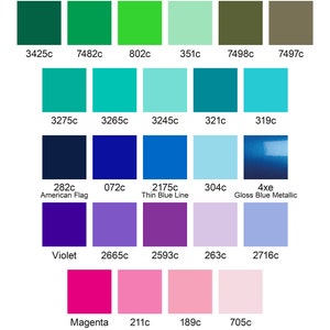 a color chart with different colors of paint
