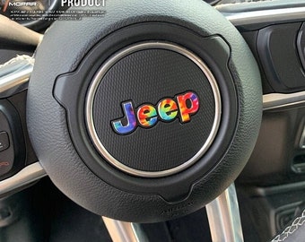 Tie Dye Jeep Steering Wheel Decal, Wrangler JK TJ JL Gladiator Renegade, Cherokee, Grand Cherokee, Compass, Liberty, Patriot, Sticker