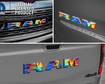 2019-2024 RAM 1500 Decal Grille Tailgate Tie Dye | Decal Sticker | Big Horn | Laramie | Limited | Longhorn | Rebel Tradesman Emblem Overlay