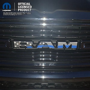 RAM 1500 Thin Blue Line Flag Decal Sticker Grille