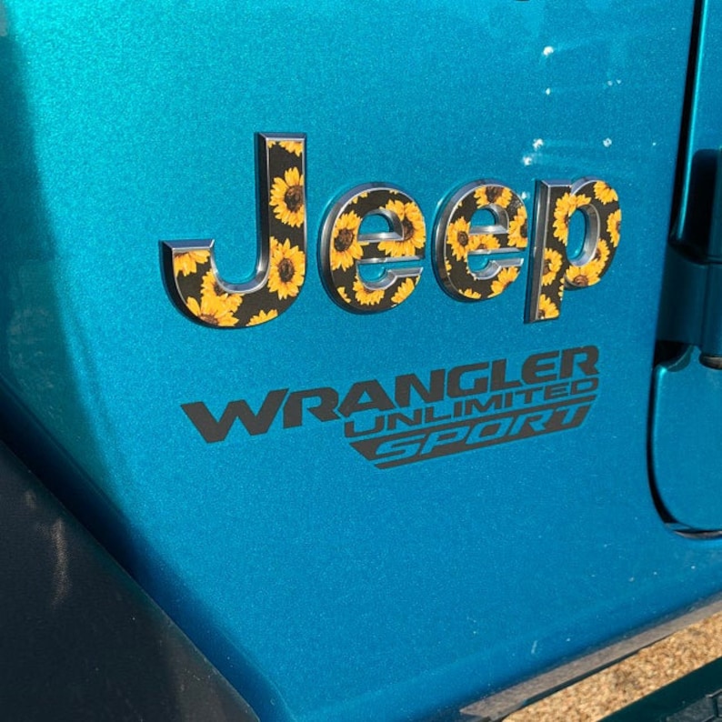 Sunflower Jeep Emblem Sticker Decal Wrangler JK TJ JL | Etsy