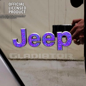 Holographic Sequins - Jeep Gladiator 2020+ Glitter Tailgate Fender Emblem Overlay Decal Sticker