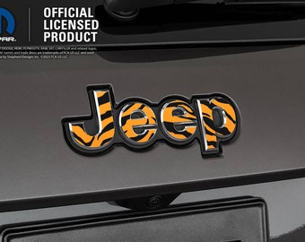 Adesivo con emblema Jeep con stampa animalier, compatibile con Wrangler JK, TJ, JL, Gladiator, Renegade, Cherokee, Grand Cherokee, Compass, Liberty, Patriot