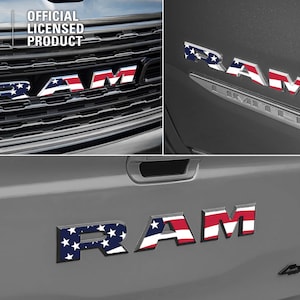 2019-2026 RAM 1500 American Flag Decal Grille Tailgate | USA | Decal Sticker | Big Horn, Laramie, Limited, Longhorn, Rebel, Tradesman