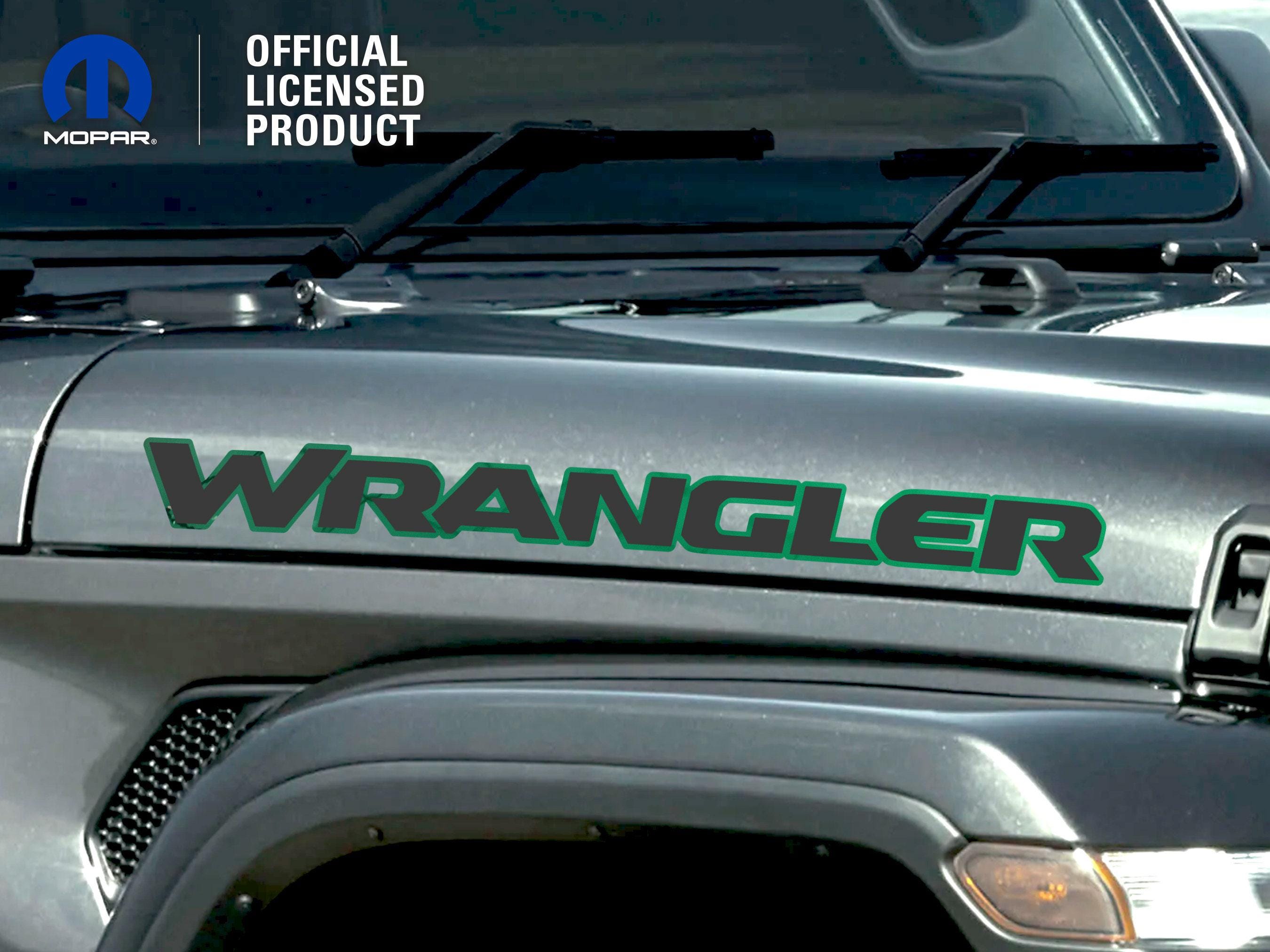 Chrome Rubicon Style Jeep Hood Decal Sticker Wrangler | Unlimited | Gladiator | Mojave | Sahara | Willys | Text | Name