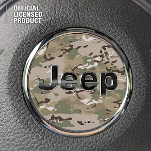 Camo Steering Wheel Circle Jeep  Sticker Decal, Wrangler JK, JL, Gladiator, Renegade, Grand Cherokee, Compass, Patriot, Liberty