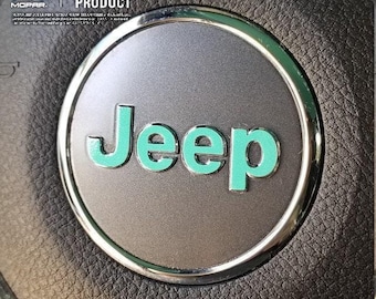 Custom Color Jeep  Steering Wheel Decal: Wrangler, Grand Cherokee