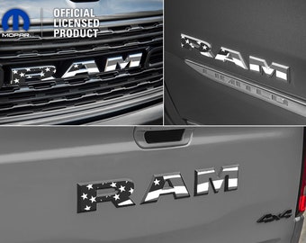 2019-2024 RAM 1500 American Flag Decal Grille Tailgate | USA | Decal Sticker | Big Horn, Laramie, Limited, Longhorn, Rebel, Tradesman, TRX