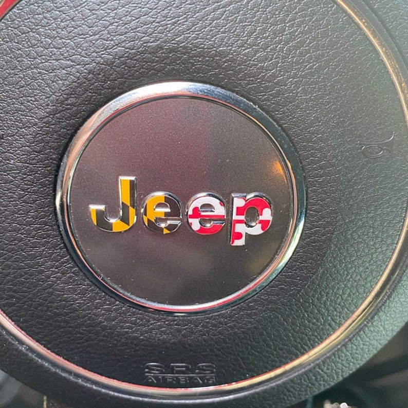 Steering Wheel State Flag Jeep Emblem Sticker Decal Wrangler Etsy