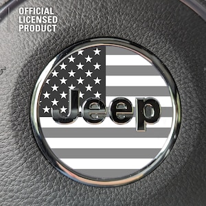 American Flag Jeep Steering Wheel Circle Sticker Decal, Wrangler JK, TJ, JL, Gladiator, Renegade, Cherokee, Grand Cherokee, Compass, America
