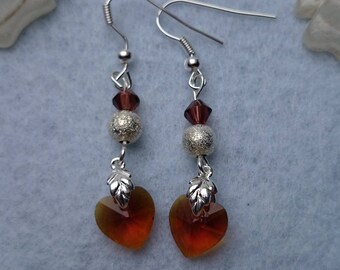 Ref 298 Topaz heart earrings