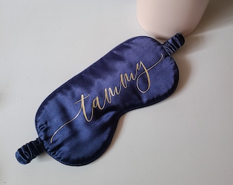 Personalised Sleep Eye Mask, Faux silk blindfold