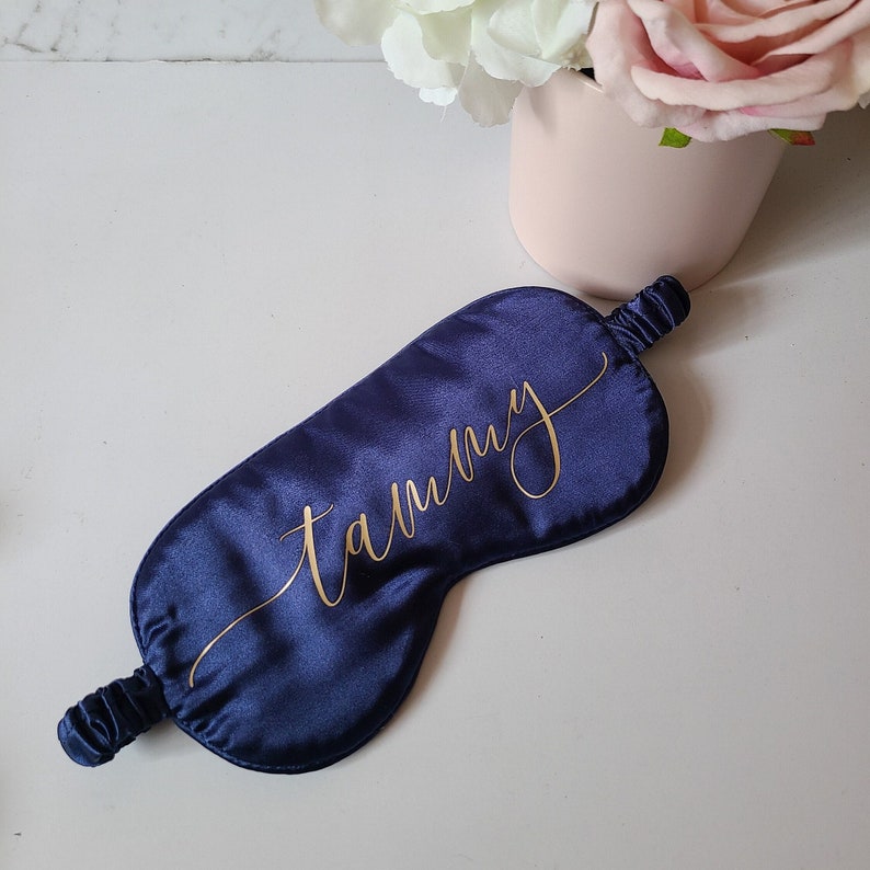 Personalised Sleep Eye Mask, Faux silk blindfold image 1