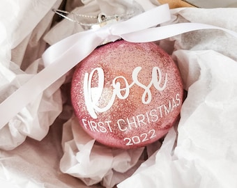Personalised Babys 1st xmas Bauble | Custom Name Year Ornament | Xmas Decor | First Christmas  Decoration Gifts