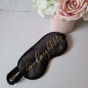 Personalised Sleep Eye Mask, Faux silk blindfold image 2