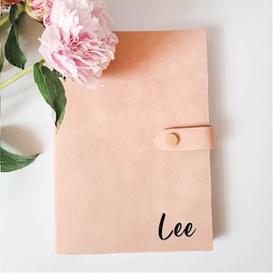 Personalised Name Journal Note book, Diary, Planner, Faux Suede, Gifts for Teachers