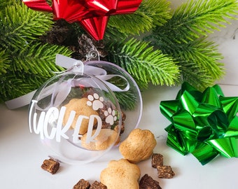 Personalised Quality Dog Treats In A Christmas Bauble With Snacks | Xmas Gift For Pets | Christmas Ornaments | Xmas Baubles For Pets