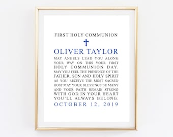 1st Communion Girl or Boy, First Holy Communion Decorations, First Communion Sign, First Holy Communion Party, Christening Prayer