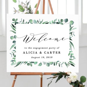 Engagement Party Decorations, Engagement Decorations, Welcome Engagement Wedding, Engagement Sign Printable, Welcome Engagement Party Sign