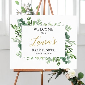 Segno di benvenuto per il baby shower, Cartello di benvenuto succulento Cartello per la festa del baby shower, Doccia personalizzata, Decorazioni per il baby shower, Banner per il baby shower