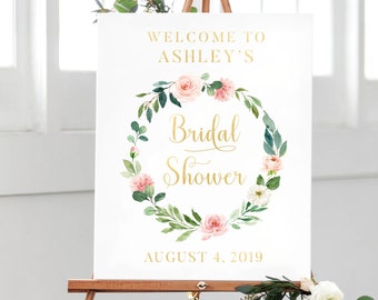 Bridal Shower Party Decorations, Floral Bridal Shower Sign Printable, Welcome Bridal Shower Banner Welcome Sign Bridal Shower Party