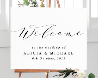 Welcome Sign Wedding Printable Decorations, Rustic Wedding Sign Printable Reception, Welcome to our Wedding Poster