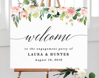 Engagement Decorations Sign, Welcome Engagement Party Decorations, Engagement Printable, Welcome to our Engagement Party Sign