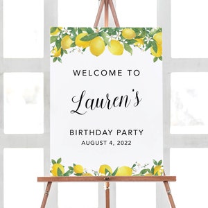 Lemon Birthday Party, Birthday Welcome Sign, Birthday Party Decorations