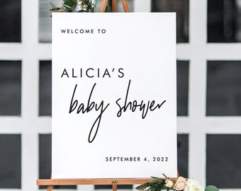 Baby Shower Party Sign, Minimalist Welcome Baby Shower Sign, Baby Shower Decor, Personalized Shower, Baby Shower Decorations