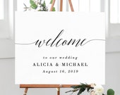 Welcome Wedding Poster, Welcome Sign Wedding Decorations Digital Wedding Date Sign Calligraphy Wedding Sign Printable, Wedding Welcome Sign