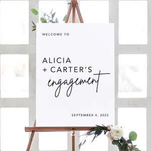 Engagement Party Decorations Sign, Welcome Engagement Sign, Minimalist Wedding Decor,  Minimalist Welcome Sign, Modern Engagement Party