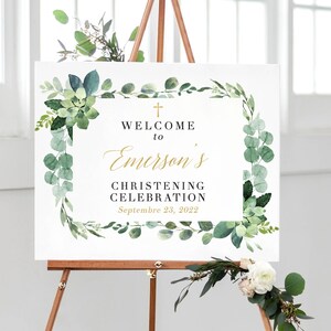 Christening Party Decorations Welcome Christening Decorations Sign, Baptism Party Decor, Christening Party Decor, Christening Printable Sign