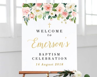 Baptism Welcome Sign Printable, Welcome Baptism sign, Baptism Sign Printable, Christening Sign Decorations