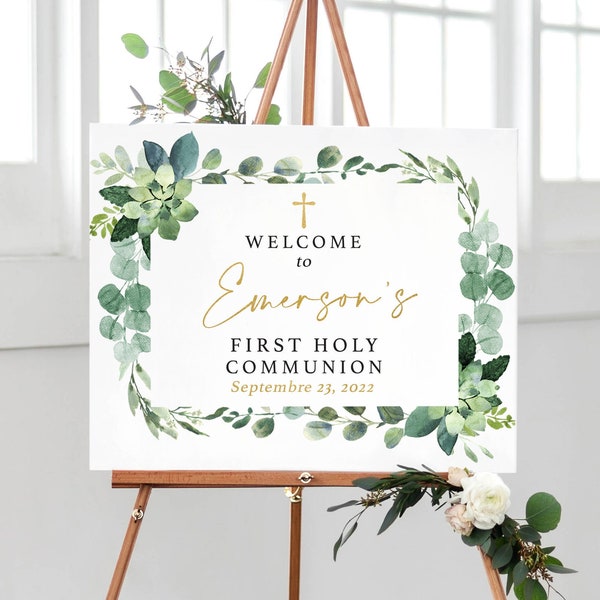 First Communion Poster, Communion Party Decorations, Holy Communion Sign, First Holy Communion Decorations DIGITAL