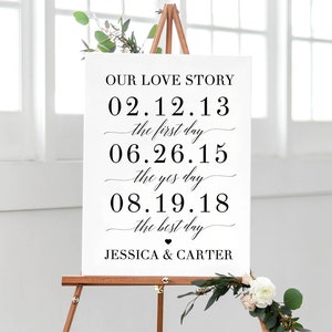 Engagement Decorations, First Day, Yes Day, Best Day sign, Engagement Sign, Love Story Sign Wedding, Our Love Story Date, Wedding Day Sign