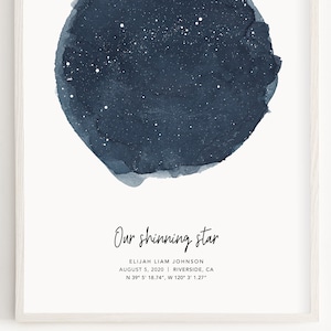 Benutzerdefinierte Nachthimmel Karte, Sternbild Karte nach Datum, Sternenkarte Geburtstag, Benutzerdefinierter Stern Print, Astronomie Druck, Sterne Druck, Last Minute Geschenkideen
