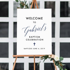 Baptism Decorations Sign, Baptism Welcome Sign Printable, Baptism Decorations Boy, Custom Baptism Sign, Christening Decorations
