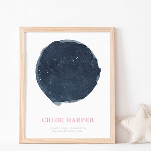 Carte du Ciel pour Fille, Déco Chambre de bébé, Carte des Constellations, Carte De la Nuit, Cadeau de Naissance, Baby shower