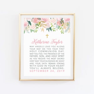 First Holy Communion Sign, Communion Poster, Communion Printable, Communion Decorations Sign, First Communion Gift Girl Baptism Sign PDF