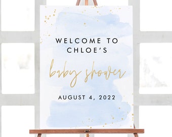 Baby Shower Decorations Printable, Personalized Welcome Baby Shower Sign, Welcome to Baby Shower Party Decor