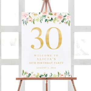 30th Birthday Party Sign, Welcome Birthday Decorations, Birthday Welcome Sign, 30th Birthday Party Decorations