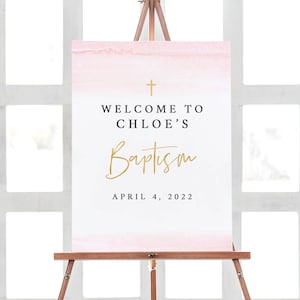 Baptism Decorations, Rustic Baptism Decor, Welcome Baptism Sign, Watercolor Baptism Party, Baptism Welcome Sign, Baptism Party Decorations