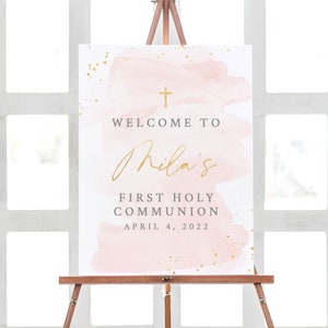 Communion Party Decorations, First Communion Banner, Holy Communion Sign, First Communion Poster, Personalized Communion Decorations