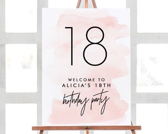 18th Birthday Party Decorations Sign, Welcome Birthday Sign for Party, Welcome Sign 18th Birthday Decorations