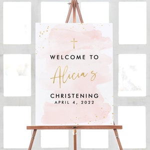 Welcome Christening Party Decorations, Christening Decorations, Girl or Boy Christening Sign, Welcome Baptism Decorations Christening Banner