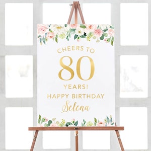 Proost op 80 jaar teken, 80e verjaardag feest decoraties, happy birthday teken, gouden verjaardag teken decoraties