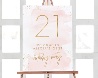 21st Birthday Party Decorations Sign, Welcome Birthday Sign for Party, Welcome Sign 21st Party Decorations