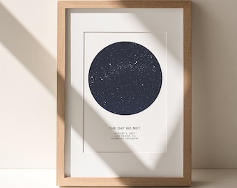 Star Map by Date Poster, First Anniversary Gift, Wedding Gift, Constellation Art, Unique Gift Idea, Couple Gift