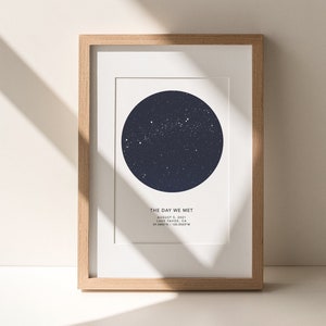 Star Map by Date Poster, First Anniversary Gift, Wedding Gift, Constellation Art, Unique Gift Idea, Couple Gift image 1